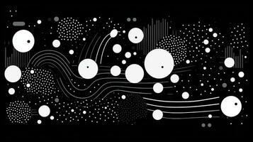 AI generated Playful background with wavy shapes, circle, lines. Bauhaus style photo