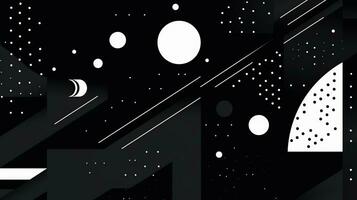 AI generated Playful background with wavy shapes, circle, lines. Bauhaus style photo