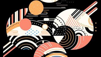 AI generated Abstract background with geometric shapes. Memphis style photo