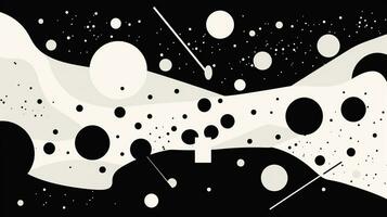 AI generated Playful background with wavy shapes, circle, lines. Bauhaus style photo
