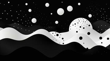 AI generated Playful background with wavy shapes, circle, lines. Bauhaus style photo