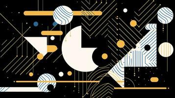AI generated Abstract background with geometric shapes. Memphis style photo