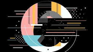 AI generated Abstract background with geometric shapes. Memphis style photo