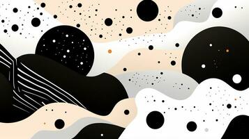 AI generated Abstract background with wavy shapes, circle, lines. Bauhaus style photo
