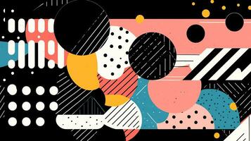 AI generated Abstract background with geometric shapes. Memphis style photo