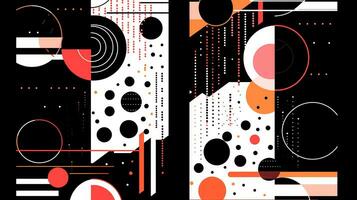 AI generated Abstract background with geometric shapes. Memphis style photo