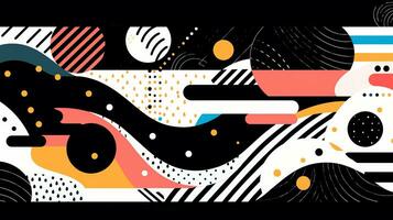 AI generated Abstract background with geometric shapes. Memphis style photo