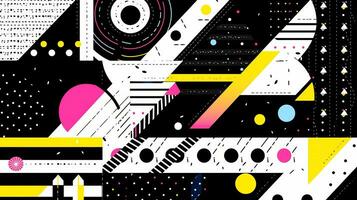 AI generated Abstract background with geometric shapes. Memphis style photo