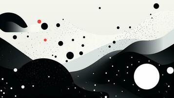 AI generated Abstract background with wavy shapes, circle, lines. Bauhaus style photo