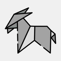Icon goat origami. Chinese Zodiac elements. Icons in filled line style. Good for prints, posters, logo, advertisement, decoration,infographics, etc. vector