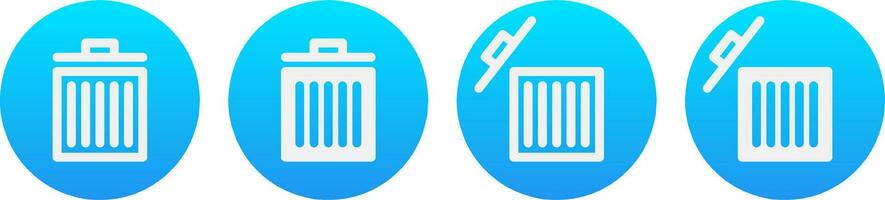 trashcan or delete icon set vector