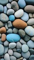 AI generated Beautiful Pebbles Top View photo