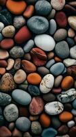 AI generated Beautiful Pebbles Top View photo