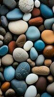 AI generated Beautiful Pebbles Top View photo