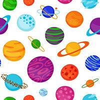 Seamless pattern with planets. vector