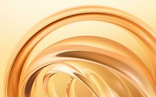 Abstract golden curve geometries background, 3d rendering. photo