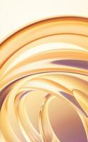 Abstract golden curve geometries background, 3d rendering. photo