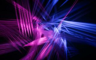 Abstract glowing neon lines background, 3d rendering. photo