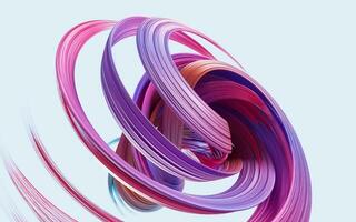 Flowing curve lines background, 3d rendering. photo