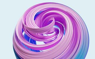 Flowing curve lines background, 3d rendering. photo