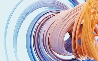 Flowing curve lines background, 3d rendering. photo