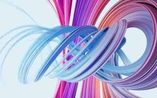 Flowing curve lines background, 3d rendering. photo