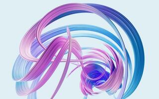 Flowing curve lines background, 3d rendering. photo