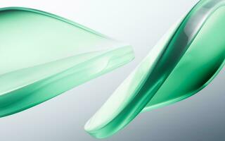 Gradient green transparent geometry background, 3d rendering. photo