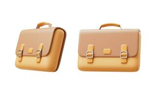 Cartoon style office briefcase, 3d rendering. photo