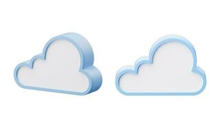 Cloud computing with cartoon style, 3d rendering. photo