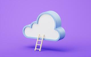 Cloud computing with cartoon style, 3d rendering. photo