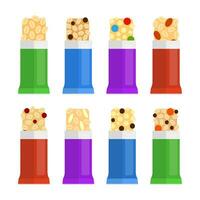 Granola bars set. vector