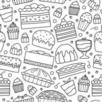 Seamless pattern with cakes. vector