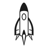 A Rocket spaceship outline Vector isolated on a white background