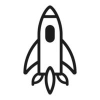 A Rocket spaceship outline Vector isolated on a white background