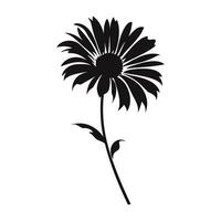 un aster flor negro silueta vector gratis