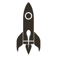 A Rocket spaceship Silhouette Vector isolated on a white background