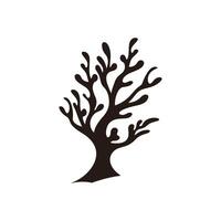 A Seaweed silhouette vector, A silhouette of a Sea coral Vector free