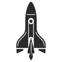 A Rocket spaceship Silhouette Vector isolated on a white background