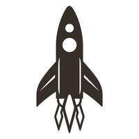 A Rocket spaceship Silhouette Vector isolated on a white background