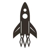 A Rocket spaceship Silhouette Vector isolated on a white background