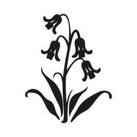 un campanilla flor vector negro silueta gratis