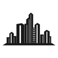 A City Building Silhouette vector isolated on a white background