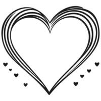 A Doodle heart outline vector isolated on a white background