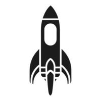 A Rocket spaceship Silhouette Vector isolated on a white background