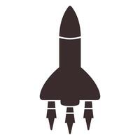 A Rocket spaceship Silhouette Vector free