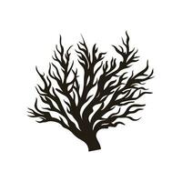 A Seaweed vector silhouette isolated on a white background, A silhouette of a Sea coral Vector
