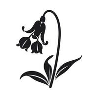 A Bluebell Flower Vector black Silhouette free