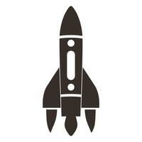 A Rocket spaceship Silhouette Vector isolated on a white background