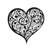 A Decorative love heart symbol clipart, A doodle heart vector free